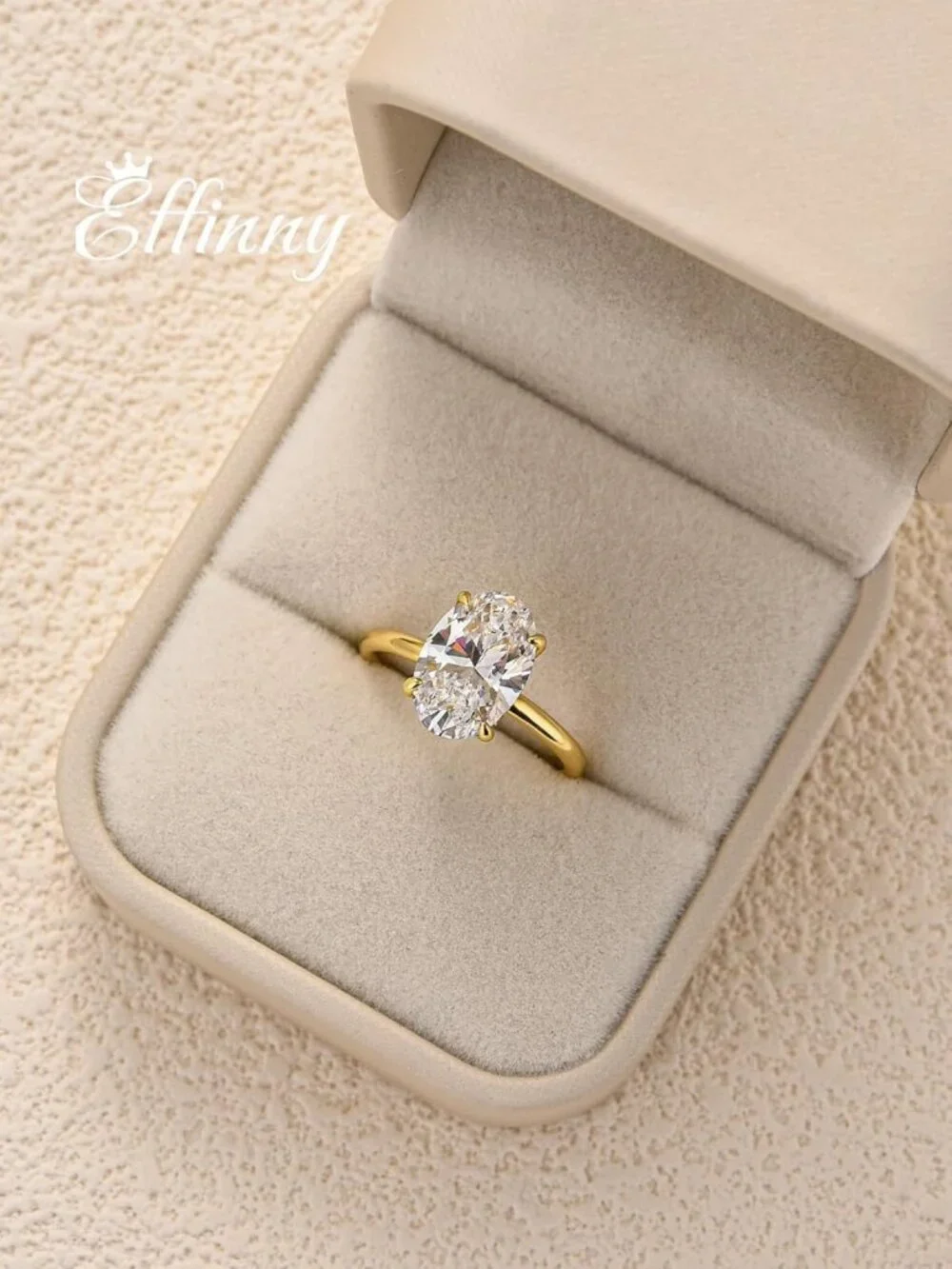 Stunning 3.5 Carat Elongated Oval Cut Engagement Ring in 925 Sterling Silver